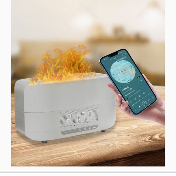3 in 1, alarm clock, flame air humidifier, and Bluetooth speaker - Picture 3 of 4